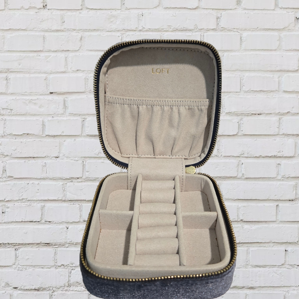 LOFT Gray Jewelry Organizer with Velvet Lining